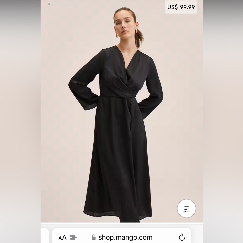 Mango NWT Black Dress Bloggers Fav